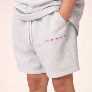 SUMWON Youth Athletic Fleece Pull-On Sweat Shorts Drawstring Gray Boys Size 12Y